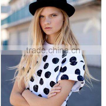 women mini shirt dot design blouse