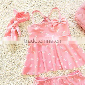 S31346W Kids Swimwear Young Little Girl Sweet Pink Swimsuit photo-2