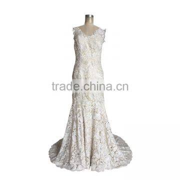 China OEM Supply Backless Lace Sheath Wedding Dresses Made In China