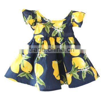 ShiJ Baby Girls Dress Lemon 100% Cotton In Stock Kids Clothes photo-3