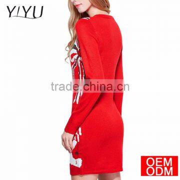Women Christmas Sweater Ugly Cowl Neck Cute Reindeer Xmas Sweater Dress photo-2