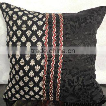 Black and White Pillow, Decorative Pillow in Black & White, Printed Black Pillow, Modern Home Decor, Block Print Pillow