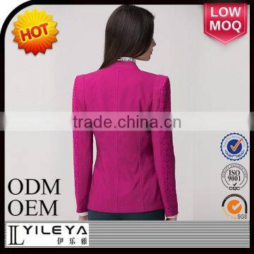 2014 Latest Design Crochet Lace Patchwork Women Business Suit Coat photo-3