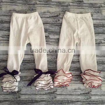 wholesale icing pants cotton many ruffle Solid color pants children clothes