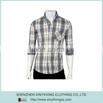 Newest Plaid Cotton Lycra Short Sleeve Brand Name Of Casual Shirts