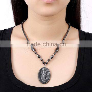 Hematite Necklace With Natural Black Obsidian Necklace India New Products Beautiful Girl Necklace photo-2