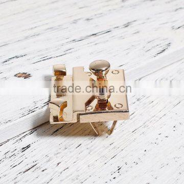Zinc Based Alloy Purse Twist Turn Lock Gold Plated 36mm(1 3/8") x 35mm(1 3/8"), 1 Set photo-3