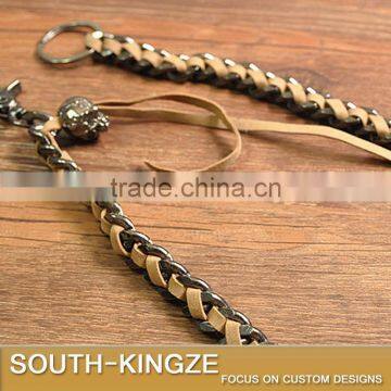 Leather and Alloy Metal Punk Style Pants Pendant