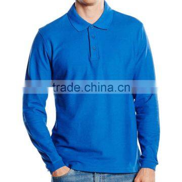 Wholesale Long Sleeve Pique Cotton Polo T Shirt