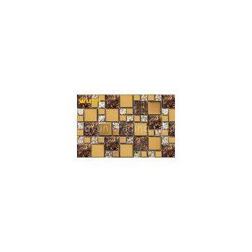 23  23mm Chip Size Classical Gold Glass Mosaic Wall Tiles With Flower