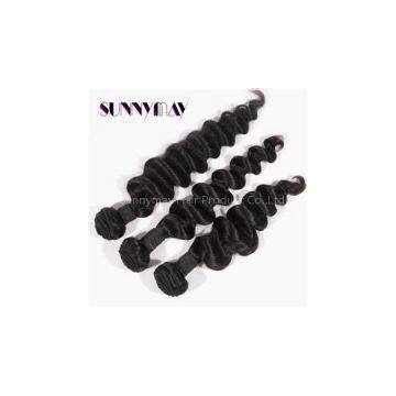 Sunnymay New Arrival Loose Wave Virgin Peruvian Hair Extensions Natural Color Unprocessed Human Hair Bundles