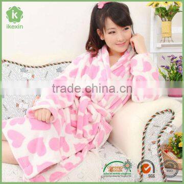 Knitted Fabric Plain Dyed Night Robe Wholesale Girl Robes