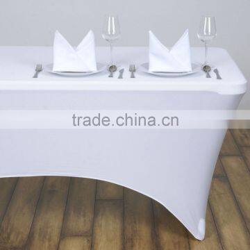 High quality white stretch table covering and napkins for restaurant