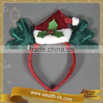 Christmas Santa Claus Hat with Deer Antlers Decoration Headband