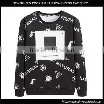 New Latest Men's Casual Cotton Pullover Sweatshirts,Wholesale French Terry Crewneck Printed Sweatshirts For Men