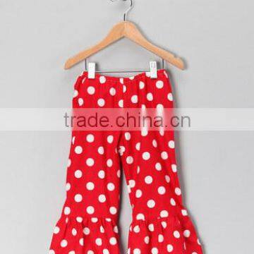 Newest Kids Ruffle Pants Red & White Polka Dots Kids Pants Toddlers Clothing Trouser Sleepwear Payjama Ruffle Children Trouser