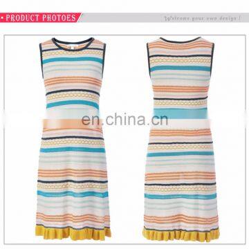 2017 New Style Women Colorful Strip Knited Dresses Pencil Skirt photo-2