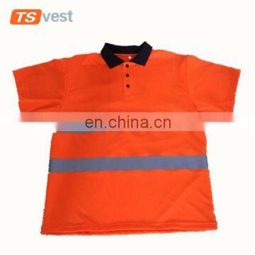 Eye bird fabric reflective breathable orange safety sports T-shirt