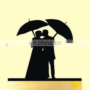Couple with Umbrella Acrylic Cake Topper Bride and Groom Cake Topper