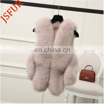 Mosaic hand made trade real fox fur vest women