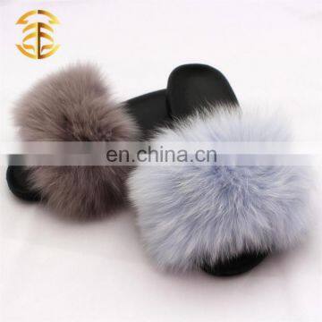 Wholesale Colors custom soft fur slippers for promotion