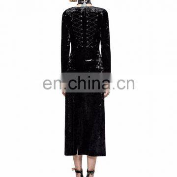 Gothic Punk Rave Black Longsleeve Velvet Dress-jacket Y-735 photo-5
