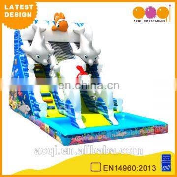 2016 AOQI newest design Arctic ocean giant inflatable pool water slide with free EN14960 certificate