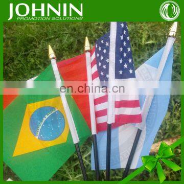 bestsell high quality print polyester country desk flag with iron pole