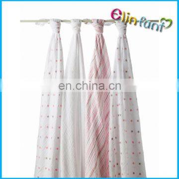 2017 Wholesale custom 100% cotton bamboo muslin blanket baby swaddle wrap