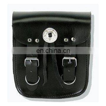 HMB-5002A LEATHER MOTORCYCLE SISSY BAR BAG CONCHO STYLE