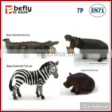 PVC animal model crocodile zebra rhinoceros plastic wildlife toy