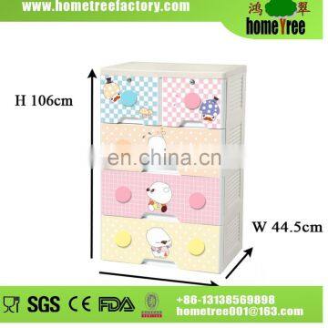 Naughty Kid Pinky Color Double Locks 4 Drawer File Cabinet/Baby Plastic Drawer