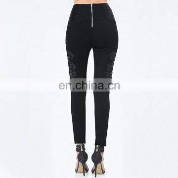 Leggings Manufactuere Custom Black Standout Faux Leather Lace New Mix Clothing Leggings photo-2