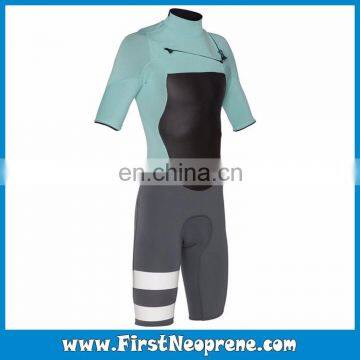 High Quality 2/3MM Premium Neoprene CR Men Short Sleeve Diving Shorty Wetsuit