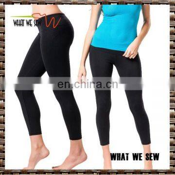 black womens yoga 3/4 pants sexy yoga capris cheap custom womens leggings