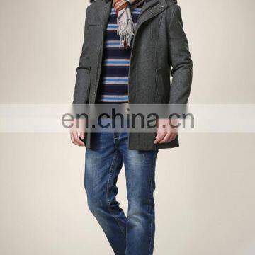 T-MC011 Fashion Mens Tweed Very Warm Winter Formal Coat photo-4
