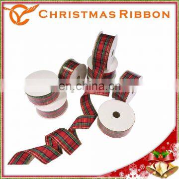 Plaid Grosgrain Christmas Ribbon Fabric photo-3