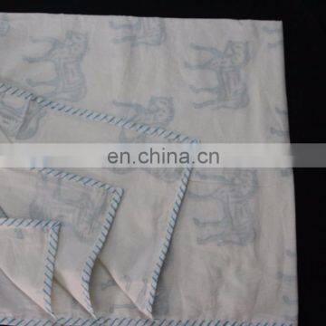 Hand Block Print Baby Wrap, Soft Voile Cotton Baby Blanket Nursery Muslin Wrap photo-2