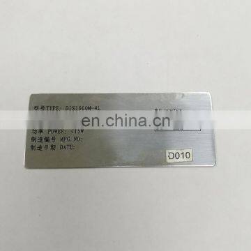 stainless steel metal nameplate for lift