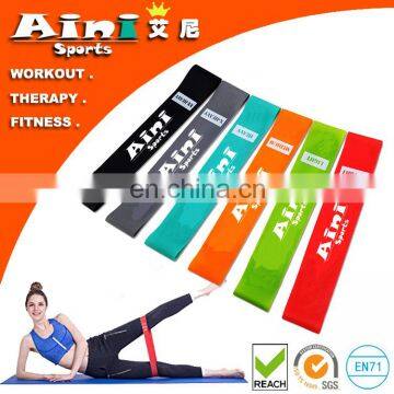 Elastic Tension Gym Custom Printed Resistance Loops Bands,Stretching Mini Resistance Bands 6 levels