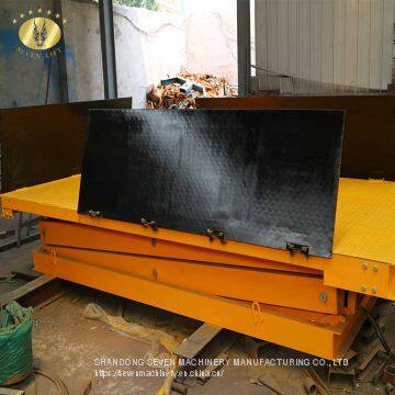 7LSJG Shandong SevenLift 3 Ton One Floor Stationary Manual Hydraulic Electric Scissor Cargo Goods Lift Platform Used photo-4