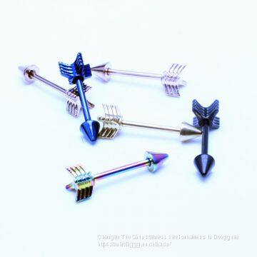 Beauty Care Feather Feather Arrow Earrings, Titanium Body Piercing Foreign Trade Accessories Wholesale photo-3