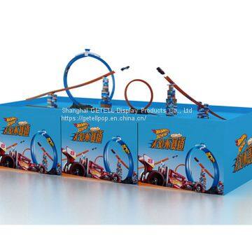 CMYK offset printing cardboard island floor display stand box for toy