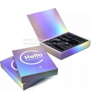 Urbrand Custom Logo Presents Packaging High End Gift Rigid Cardboard Boxes with Laser Gold Stamping On Lid