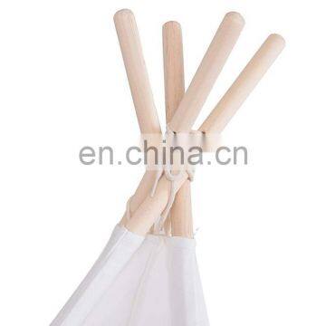 Indoor Outdoor Classic Teepee Tent White Cotton Canvas Toy Tent for Toddler Kids Portable Children Tent photo-5