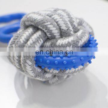 JIANICAT TPR Cotton Rope Chew Pet Dog Ball Toy photo-4