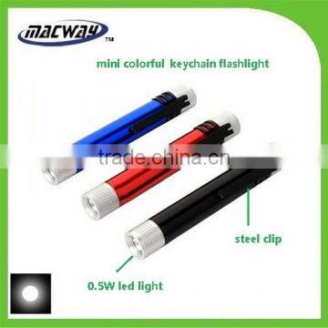 China made battery rechargeble flat portable mini led flashlight