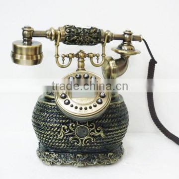 fancy corded antique wooden telephone table