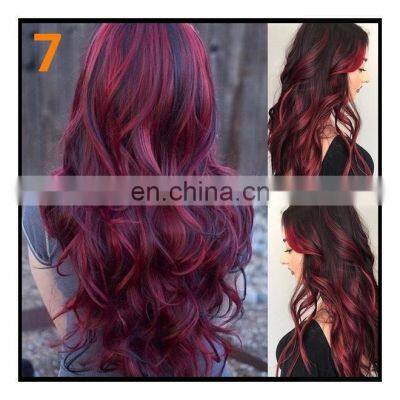 Fashion 7 Style Black Long White Cosplay Wigs Wave Color Wig Cosplays Centre Parting Pink Loose Curly Wig Full Cosplay Red photo-2