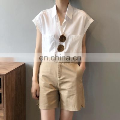 Women's Fashion New Style Short Sleeve Summer Korea Tencel Lyocell Shirts